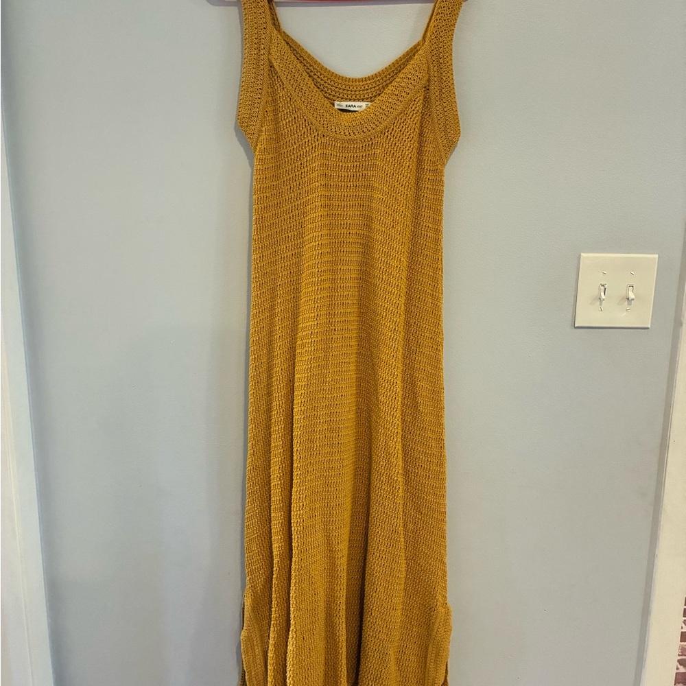 Zara Mustard Knit Maxi Dress